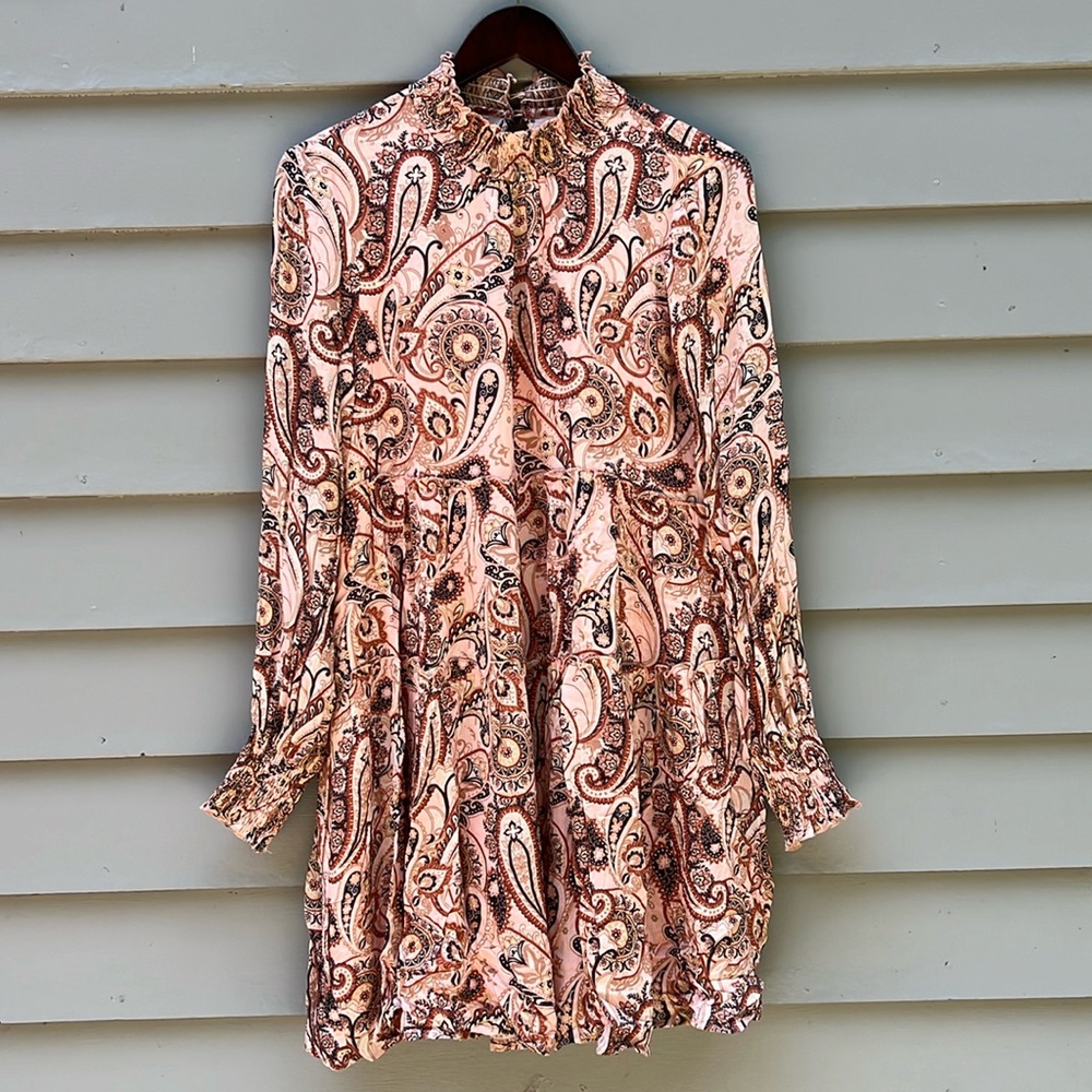 NWT Anthropologie Paisley Print Long Sleeve Dress